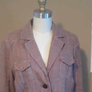 Vintage Cecil Plaid Blazer with Elbow Patches